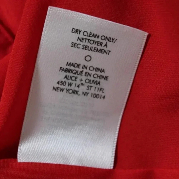 Alice + Olivia Avi Ruffle Swiss Dot Red Mini Dress - Size 4 - Picture 11 of 13